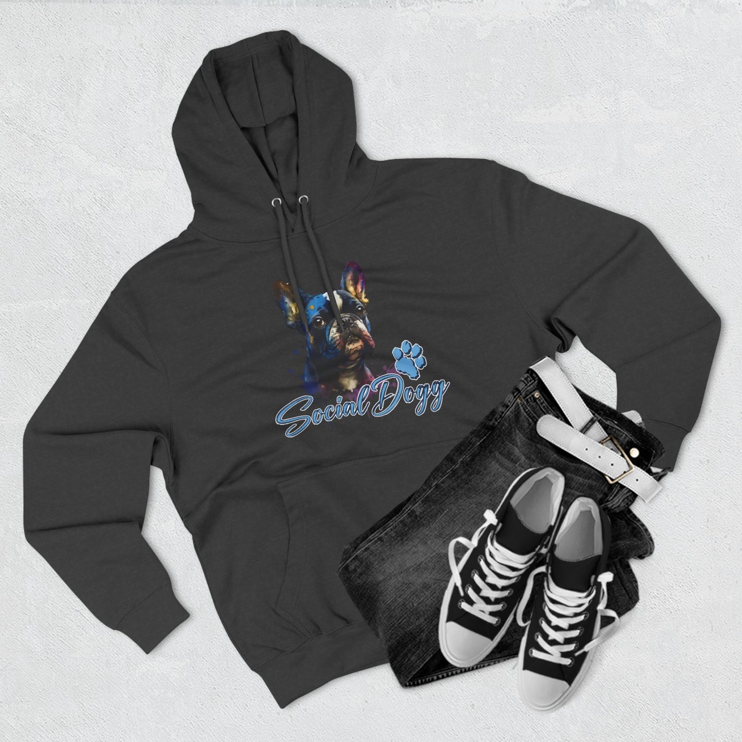 Bold French Bulldog Hoodie – Color Splash Frenchie Street Art Design